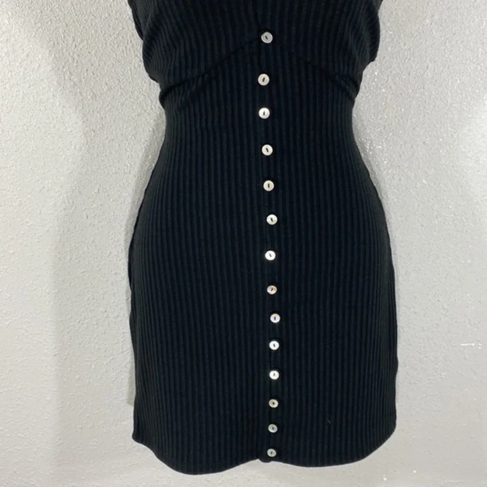 Lovers + Friends Tatiana Black Tank Button Down Mini Dress C.C10 - Picture 4 of 12